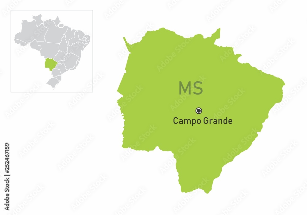 Mato Grosso do Sul State map illustration