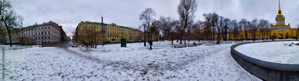 panoramic view of the park in winter panoramic view of the park in winter