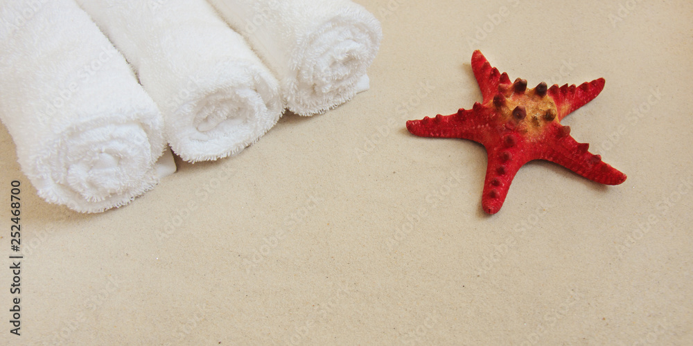 Beautiful spa set concept, tropical luxury ocean or sea resort. Copy space for text. Beautiful spa set concept, tropical luxury ocean or sea resort. Copy space for text.