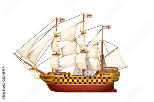 old ship isolated