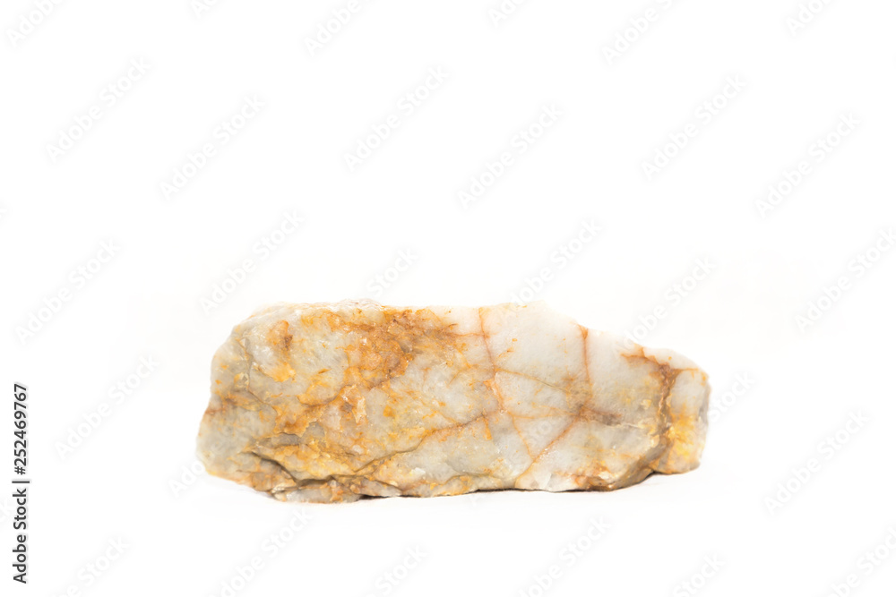 a piece of natural marble on an isolated white background