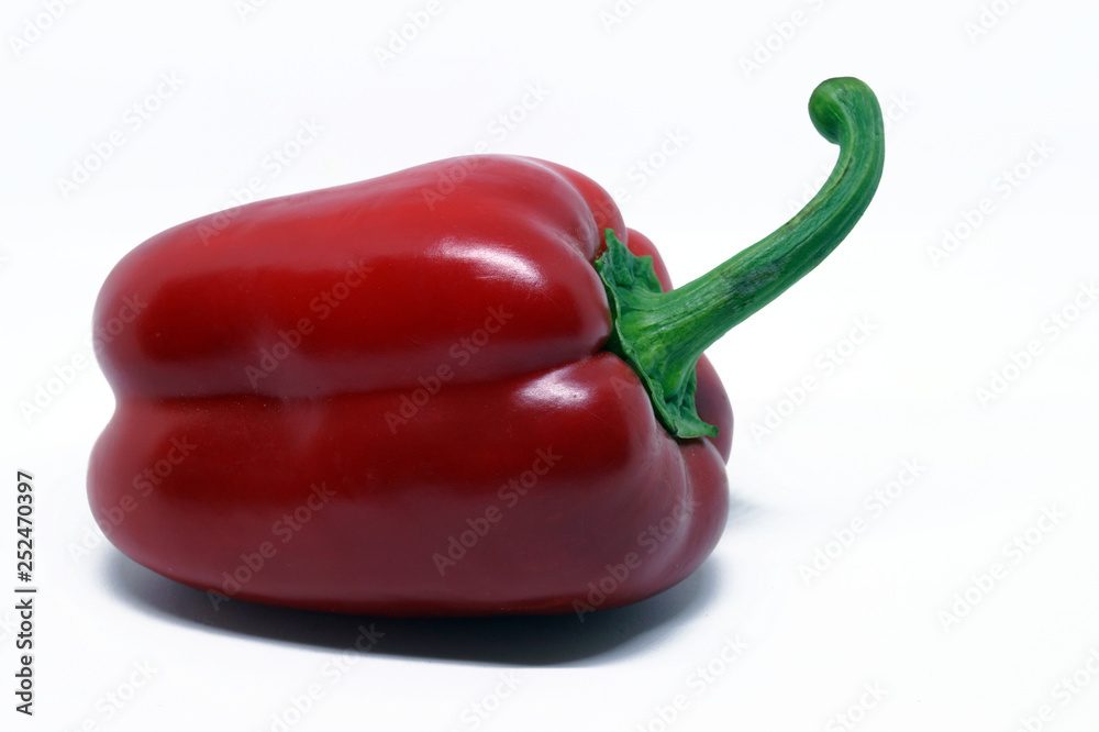 Red sweet pepper on white background