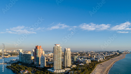 Aerial view of South Beach Miami Florida