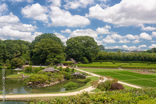 View of the Old Korakuen Garden in Okayama, Japan