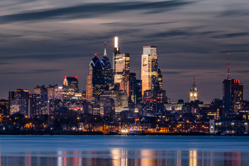 Philadelphia skyline at night