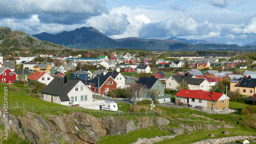 colorful wooden houses in t...
