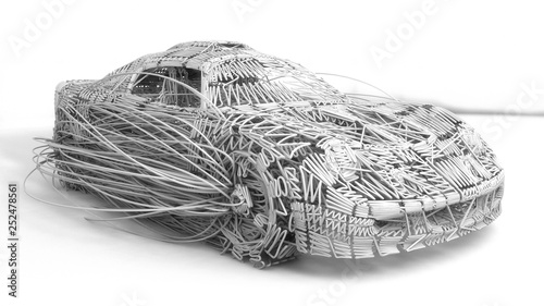 3d render. Concept car lines