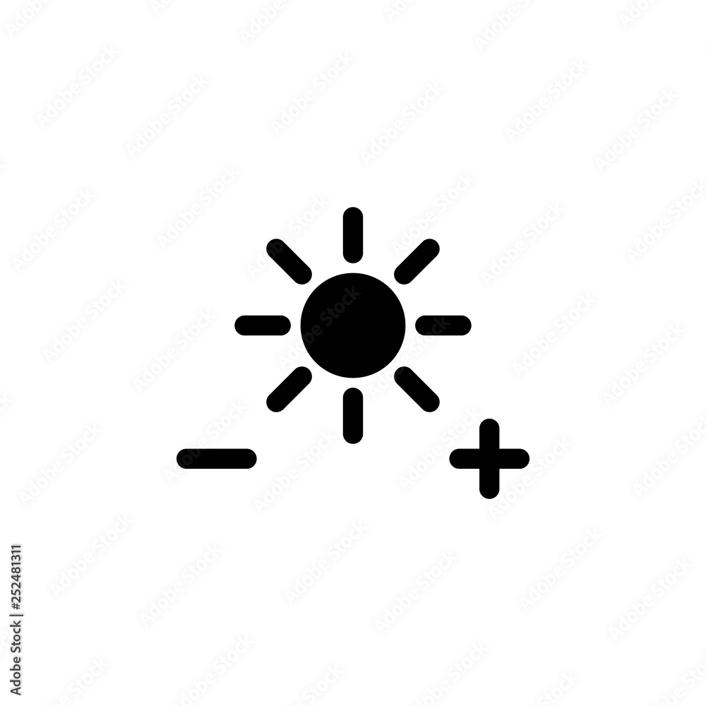 adjust brightness settings icon. Signs and symbols can be used for web, logo, mobile app, UI, UX adjust brightness settings icon. Signs and symbols can be used for web, logo, mobile app, UI, UX