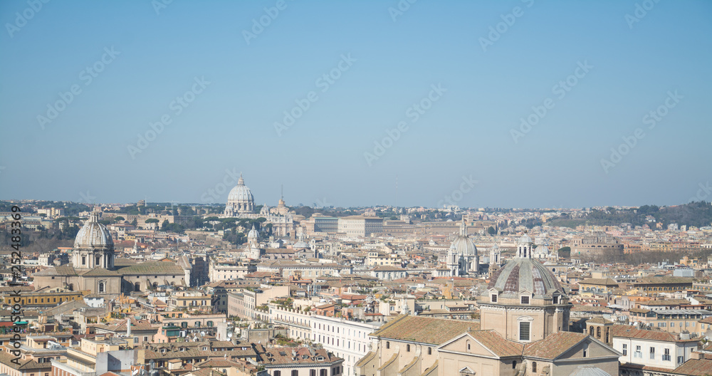 Rome cityscape in summer, Italy.