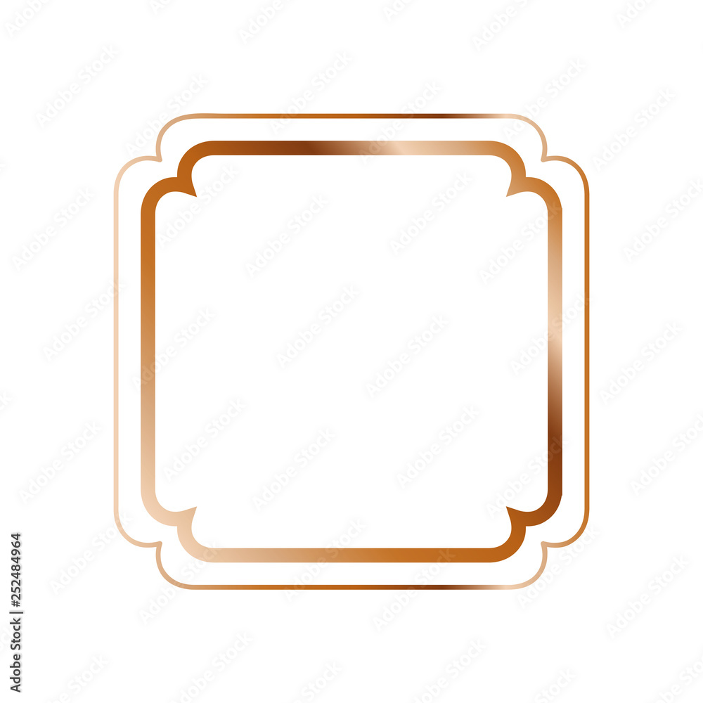 elegant frame golden isolated icon elegant frame golden isolated icon