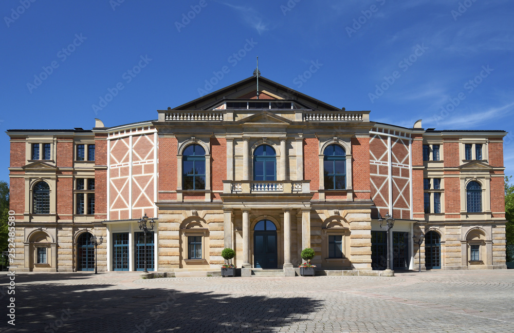 opera house of Richard Wagner in Bayreuth,Germany, named Festspielhaus, shot from a public place