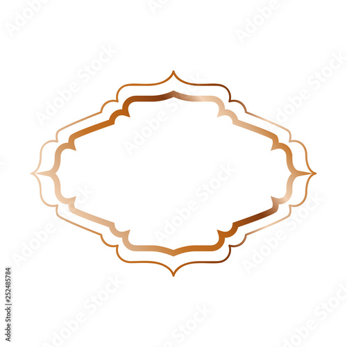 elegant frame golden isolated icon