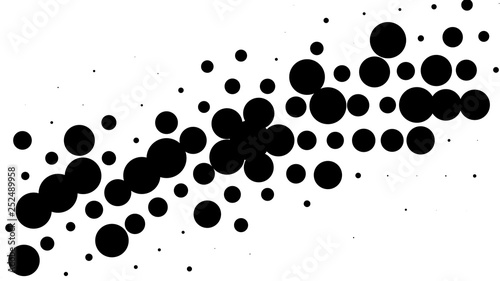 Halftone gradient pattern. Abstract halftone big dots background. Monochrome dots pattern. Pop Art, Comic big dots. Big circles strip. Banner with space. Design for presentation, report, flyer, card