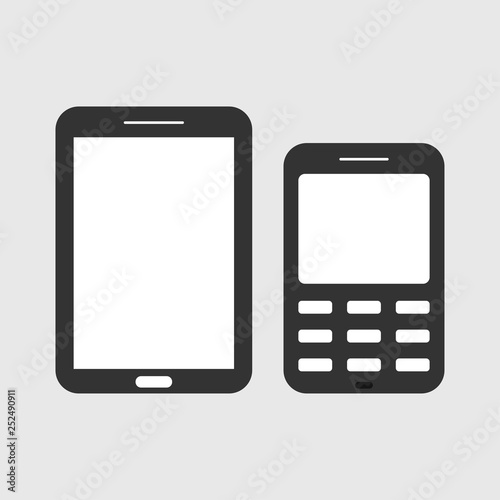 Mobile phone, cellphone with 4g lte sign isolated on background. Smartphone technology. Digital device icon. Vector flat design