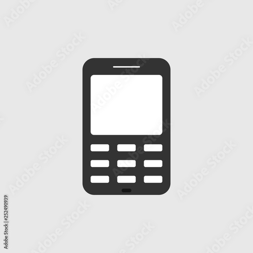 Mobile phone, cellphone with 4g lte sign isolated on background. Smartphone technology. Digital device icon. Vector flat design