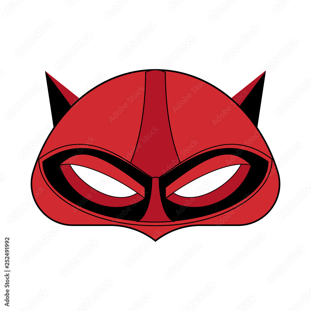 Super hero, villain mask isolated on white background. Vector flat design  Stock Vector | Adobe Stock