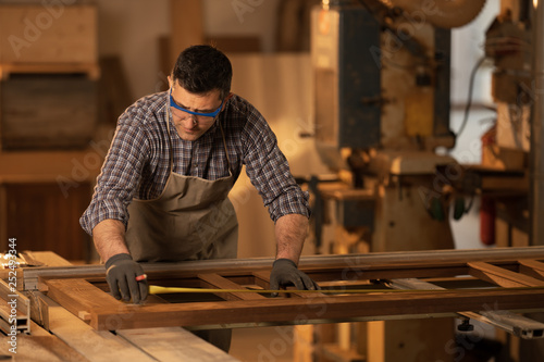 Wood craftsman at work