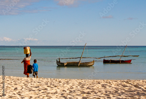 Malagasy traditional boat, Nosy Be island, Madagascar photo