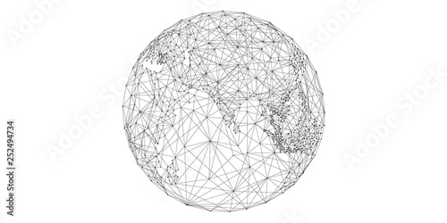 World map point with line and composition and representing the global or Global network connection elements by NASA.