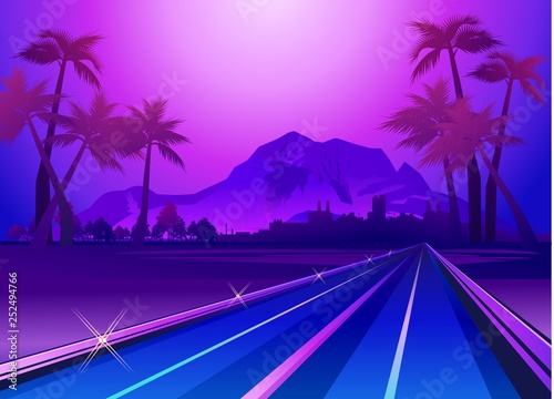 vector tropical landscape