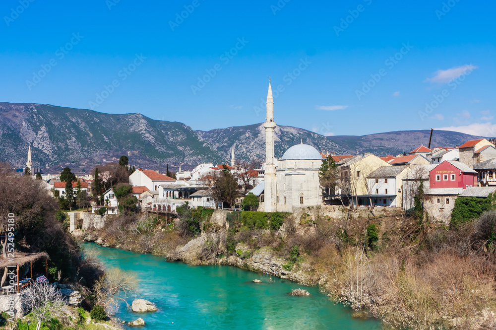 City of Mostar on the Neretva River, Bosnia-Herzegovina