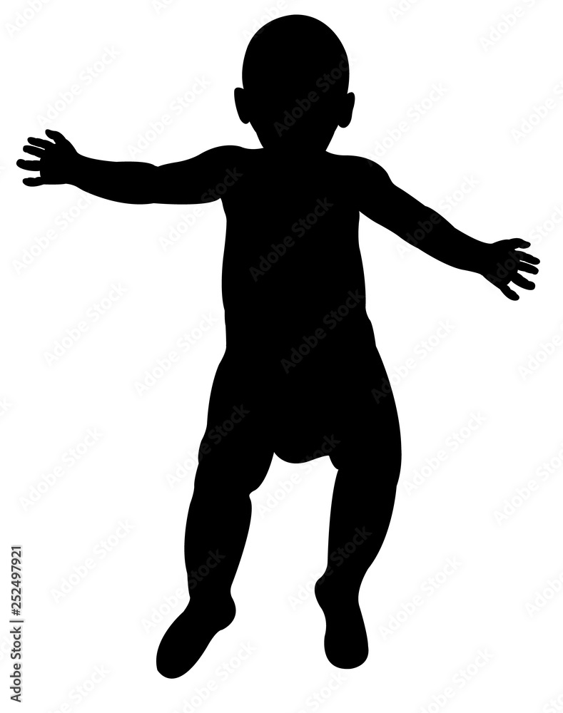 sleeping baby body silhouette vector