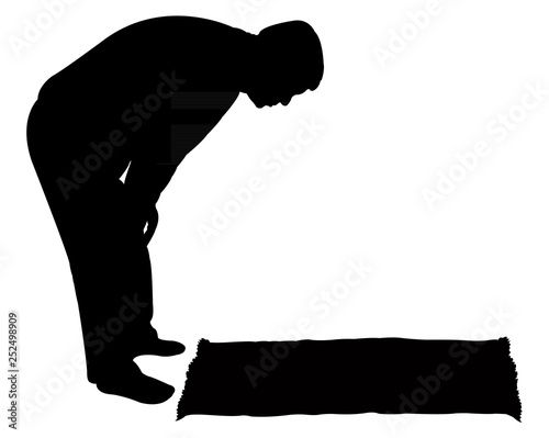 a muslim man praying silhouette vector