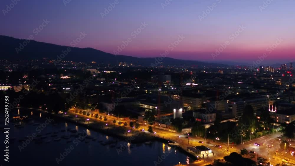 Aerial Switzerland Zurich June 2018 Night 30mm 4K Inspire 2 Prores Aerial video of downtown Zurich in Switzerland at night with a beautiful sky. Aerial Switzerland Zurich June 2018 Night 30mm 4K Inspire 2 Prores Aerial video of downtown Zurich in Switzerland at night with a beautiful sky.