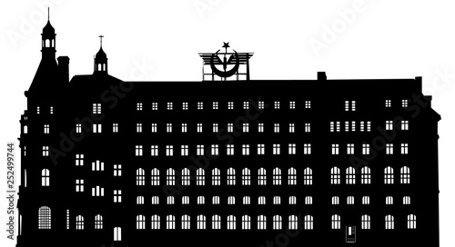 Canvas Print haydarpaşa station, istanbul, silhouette vector