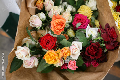 colorful bouquet of roses