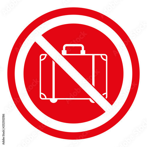 Gepäck verboten - Schild - Piktogramm - rot weiß 