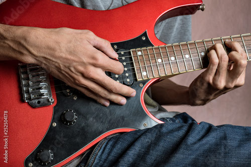 Man playing electric guitar