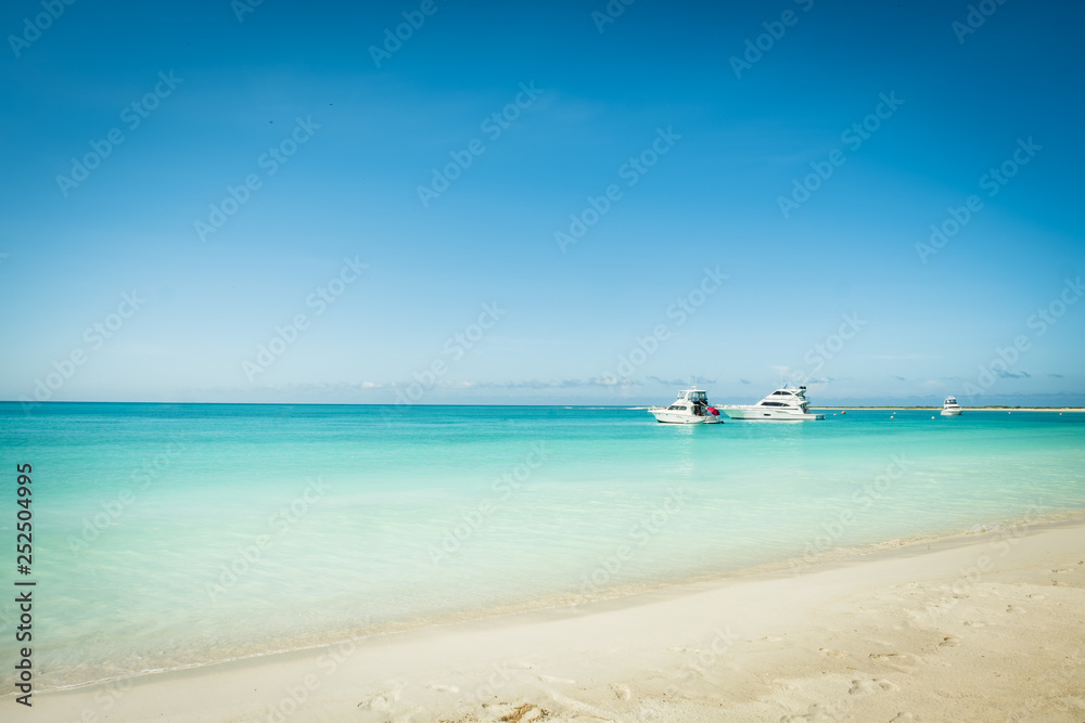 Paradise beach with turquoise blue water