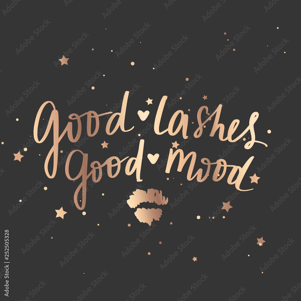 Obraz premium Vector hand drawn lettering phrase. Modern golden brush calligraphy