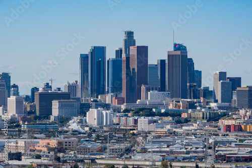 Aerial morning view of the Los Angeles city area © Kit Leong
