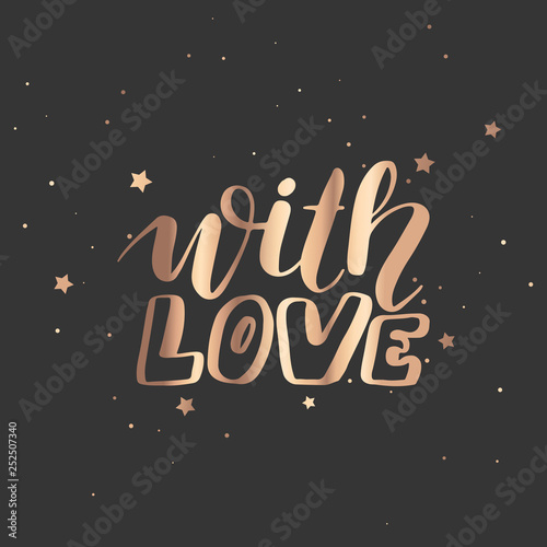 Vector hand drawn lettering phrase. Modern golden brush calligraphy