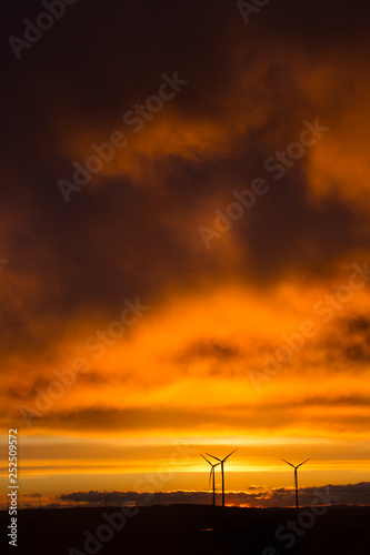 Windräder Sonnenuntergang