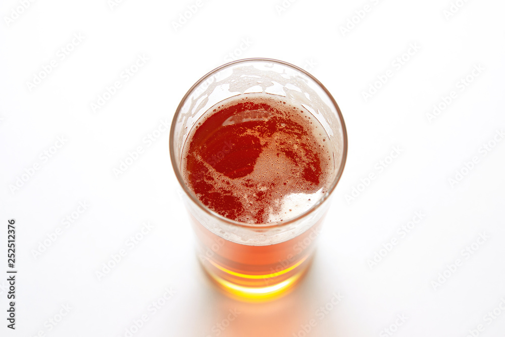 beer glass isolated on white background, top view. beer glass isolated on white background, top view.