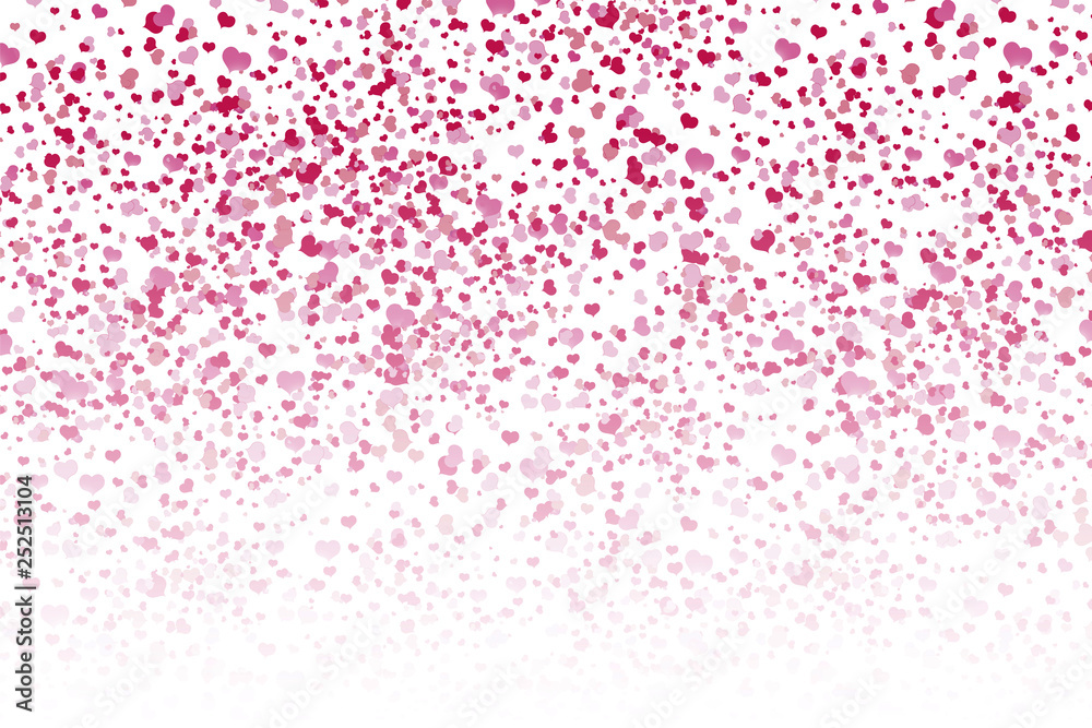a lot of red hearts inside bubbles on a pink background soap bubble