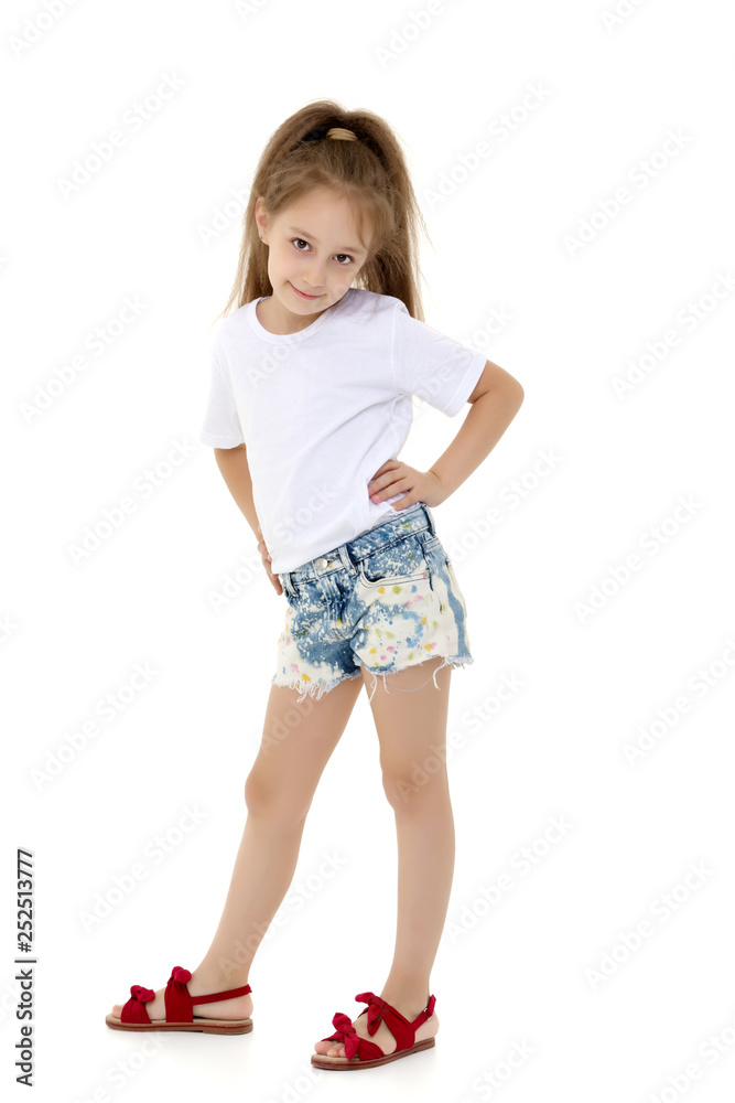 The little girl folded her hands around her face. The little girl folded her hands around her face.