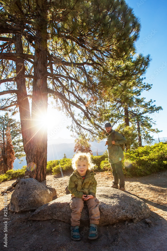 Happy family visit Yosemite national park in California Happy family visit Yosemite national park in California