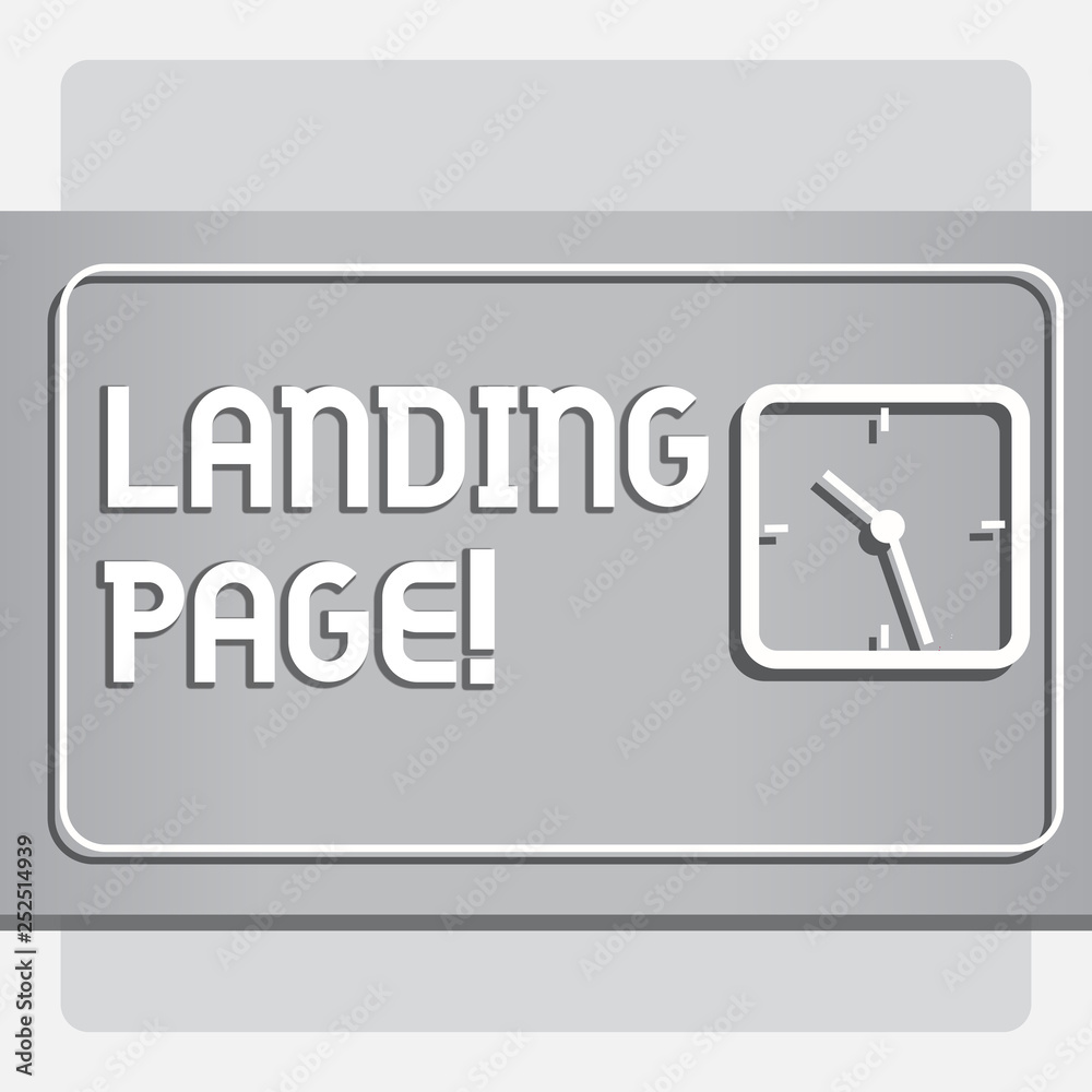Conceptual hand writing showing Landing Page. Business photo text Website accessed by clicking a link on another web page
