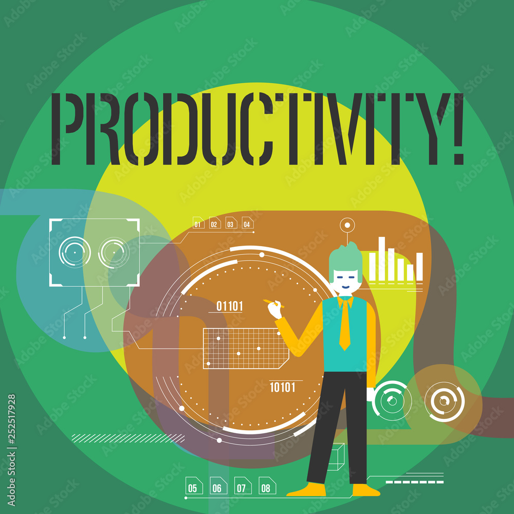 Obraz premium Word writing text Productivity. Business concept for Effective work Great perforanalysisce Success
