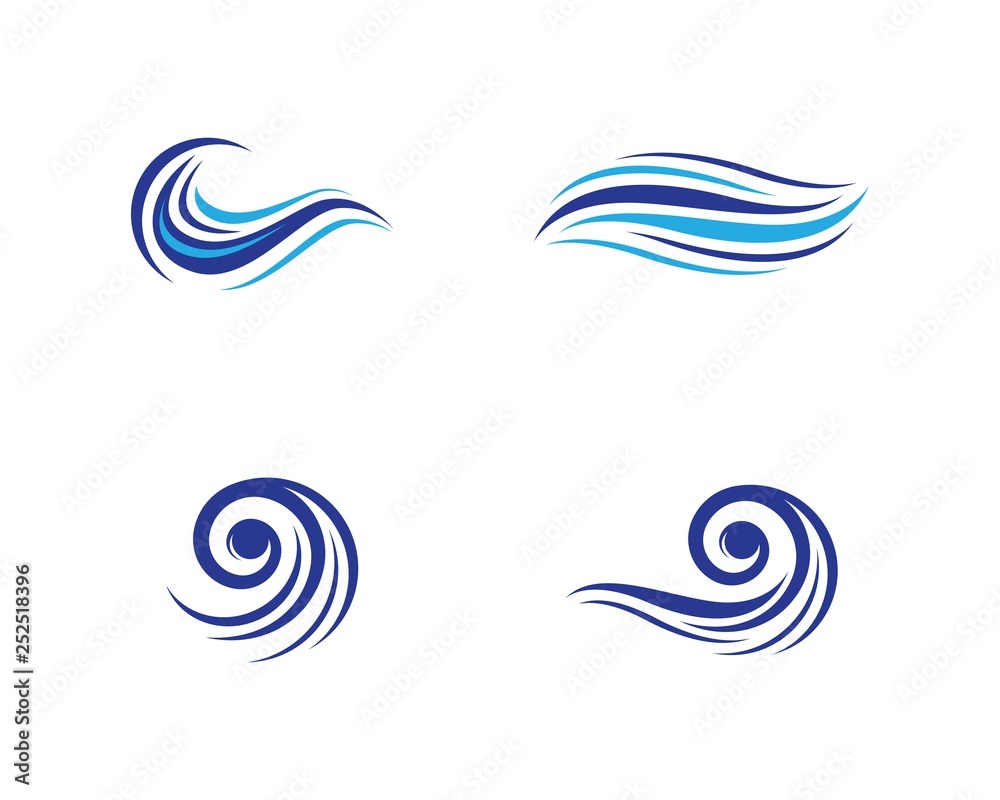 Obraz premium Water wave logo illustration
