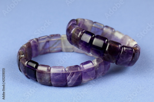 Bracelet made of natural stones.Amethyst.