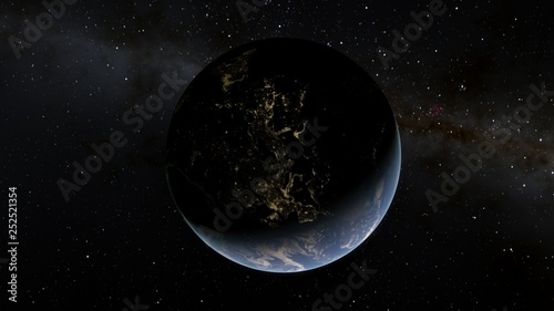 Fototapeta Naklejka Na Ścianę i Meble -  Planet Earth from space 3D illustration orbital view, our planet from the orbit, world, ocean, atmosphere, land, clouds, globe (Elements of this image furnished by NASA)