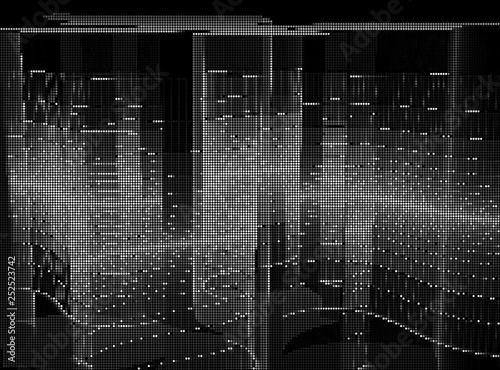 Monochrome vector background with waves and straight lines
