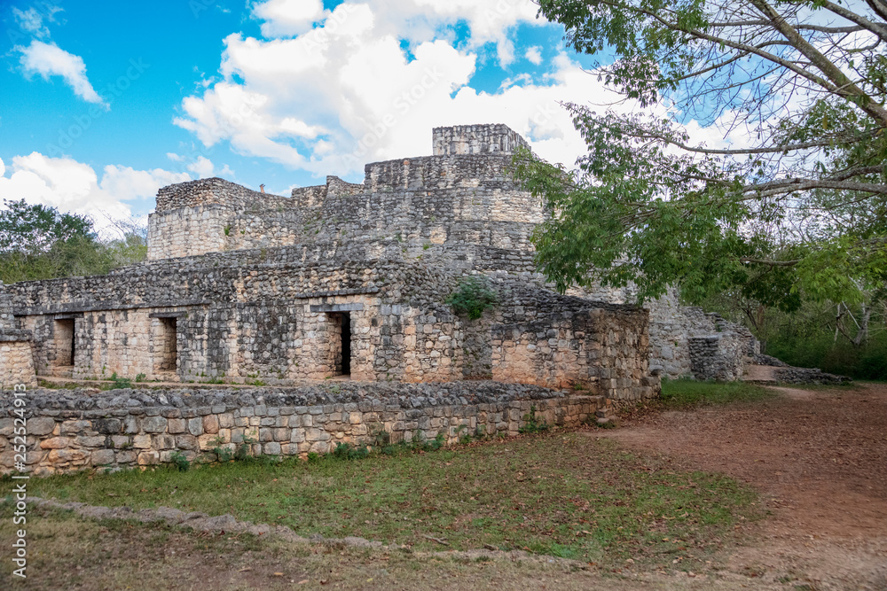 Ek' Balam circular temple in this serene archaelogical site that provides the visitor with some insight into the Mayan culture