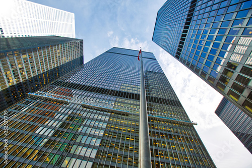 Scenic Toronto financial district skyline in city downtown