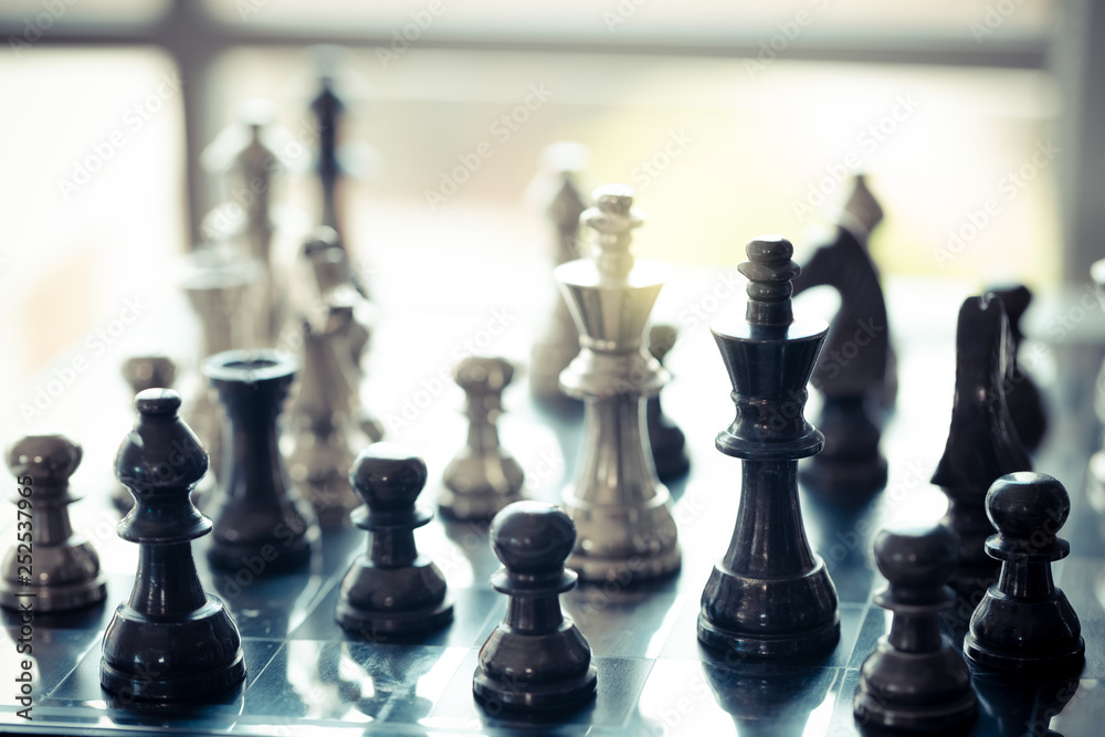 chess game on board chess game on board